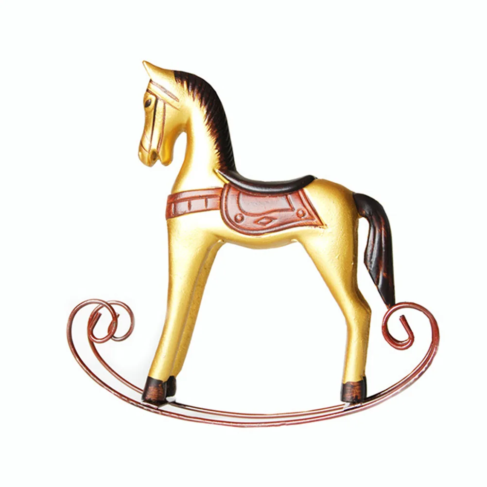 

Wooden Rocking Horse Decor Vintage Ornament Small Portable Tabletop Craft For Indoor Outdoor Wedding Rustic Modern