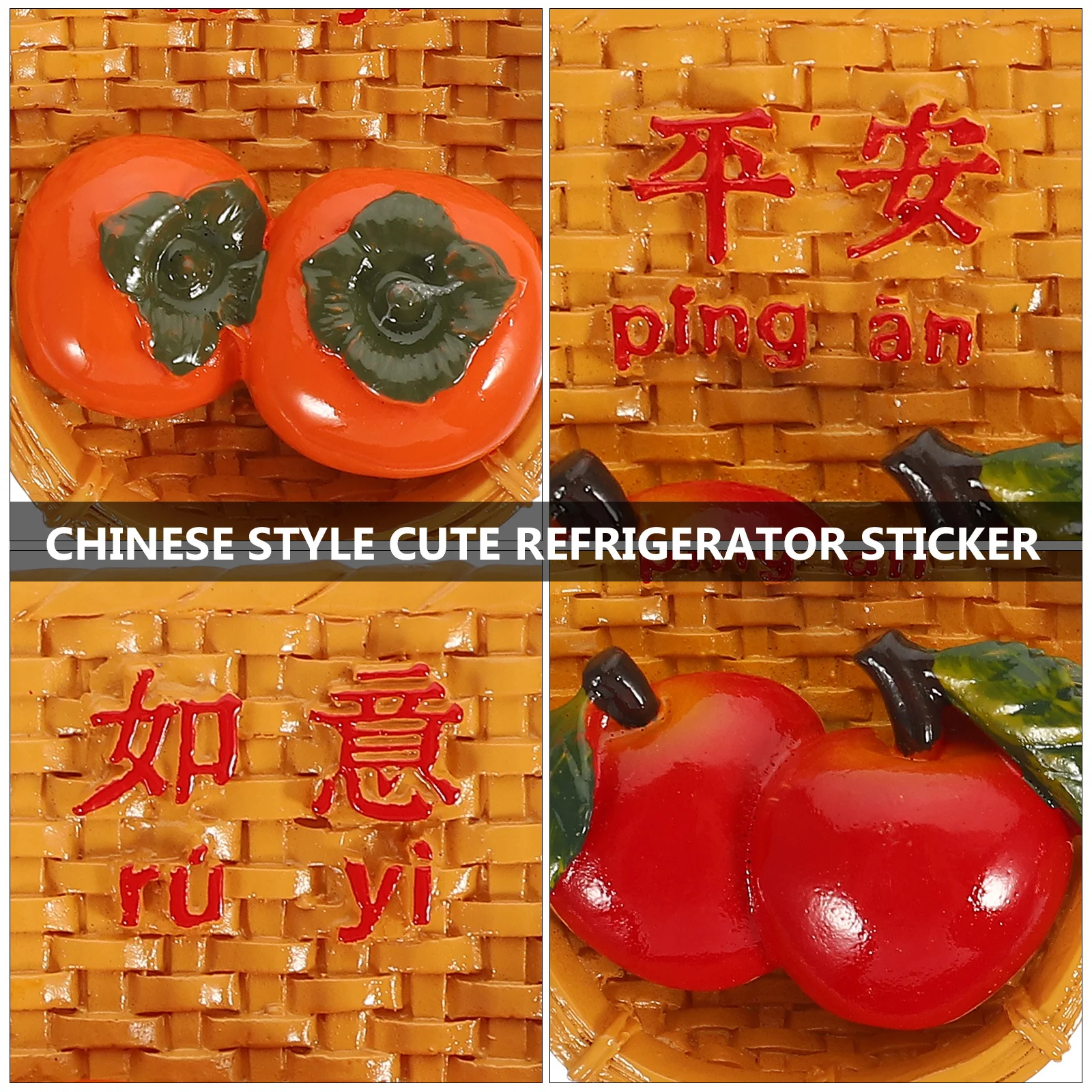 

2pcs Chinese Style Fridge Magnets Vintage Decorative Stickers For Home Kitchen Decor Cartoon Refrigerator Magnets