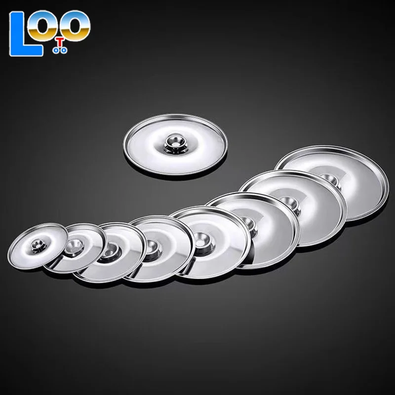 10-26 см круглая крышка для кастрюли, утолщенная крышка для кастрюли из нержавеющей стали, сменная крышка, универсальная кухонная крышка для еды, кухонные принадлежности