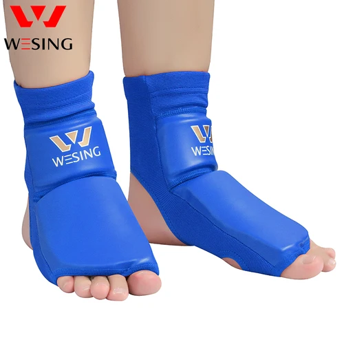 Imagen 2 del producto Wesing Protector de pies de cuero PU con tamaño grande para entrenamiento de boxeo Wushu Sanda Muay Thai