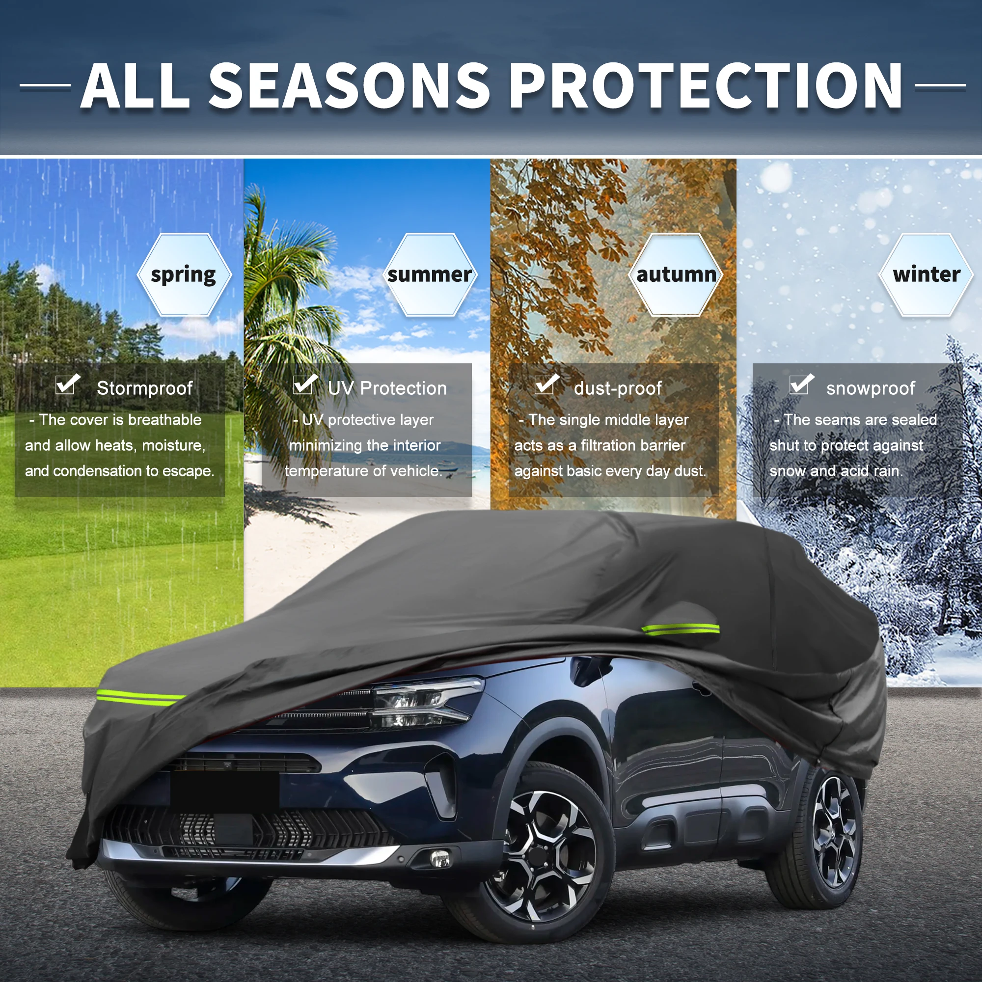 X Autohaux автомобильный чехол для Citroen C5 AirCross 2018-2023 210D-PU уличный полный автомобильный чехол всепогодный водонепроницаемый ветрозащитный протектор