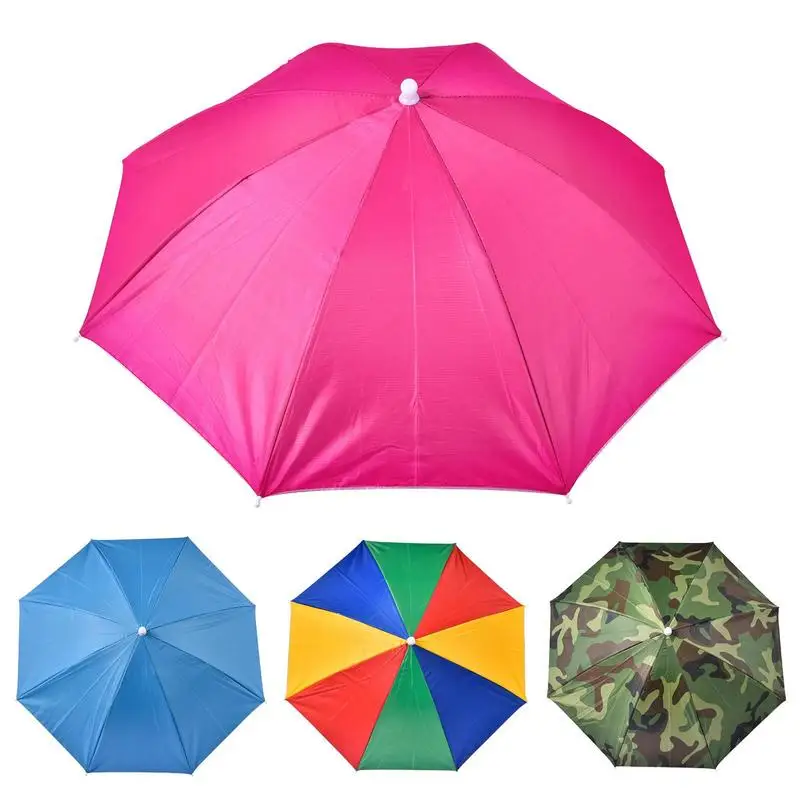 Outdoor Foldable Head Umbrella Hat Anti-Rain Anti-Sun Headwear Sun Cap Fishing Golf Cycling Hiking Umbrella Hat For Outdoor ﻿