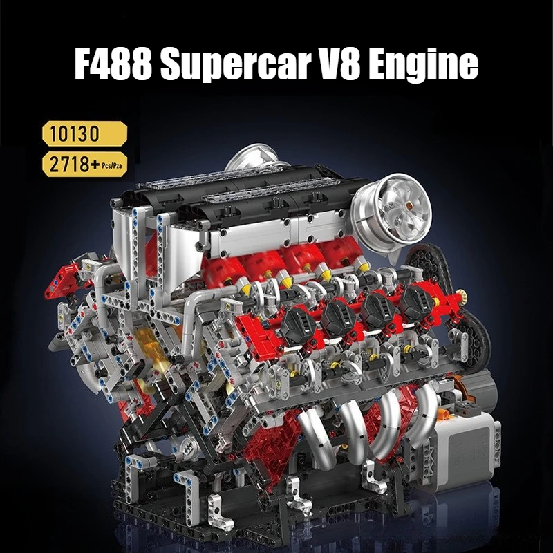 V8 Mini Engine Model Kits Building Blocks Assembly Kids Toys Vehicle Engine Modeling Accessories Model Kit for Boys Gifts