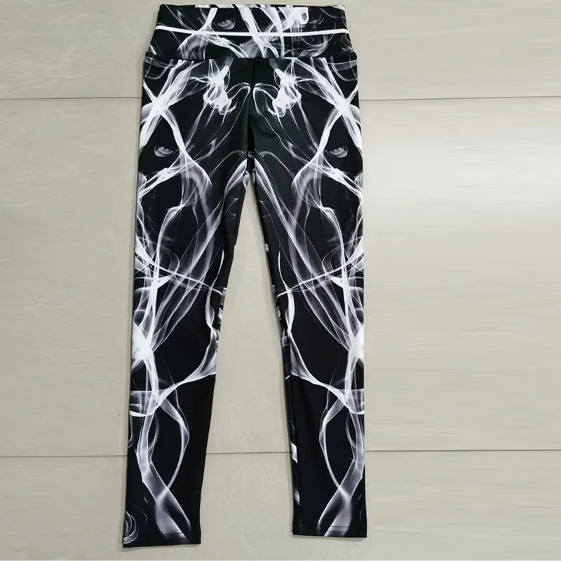 Krisnanas Woman Clothes Yoga Sportwear Pants 2025 Printed Gym Workout Leggings High Waist Hip Lifting Tights Pencil Pant 93880