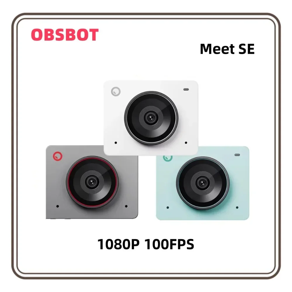 OBSBOT Meet SE 1080P 100FPS Webcam pour PC, cam�ra de streaming avec cadrage IA, contr�le gestuel, HDR d�cal�, pk meet 2 4k tiny 2