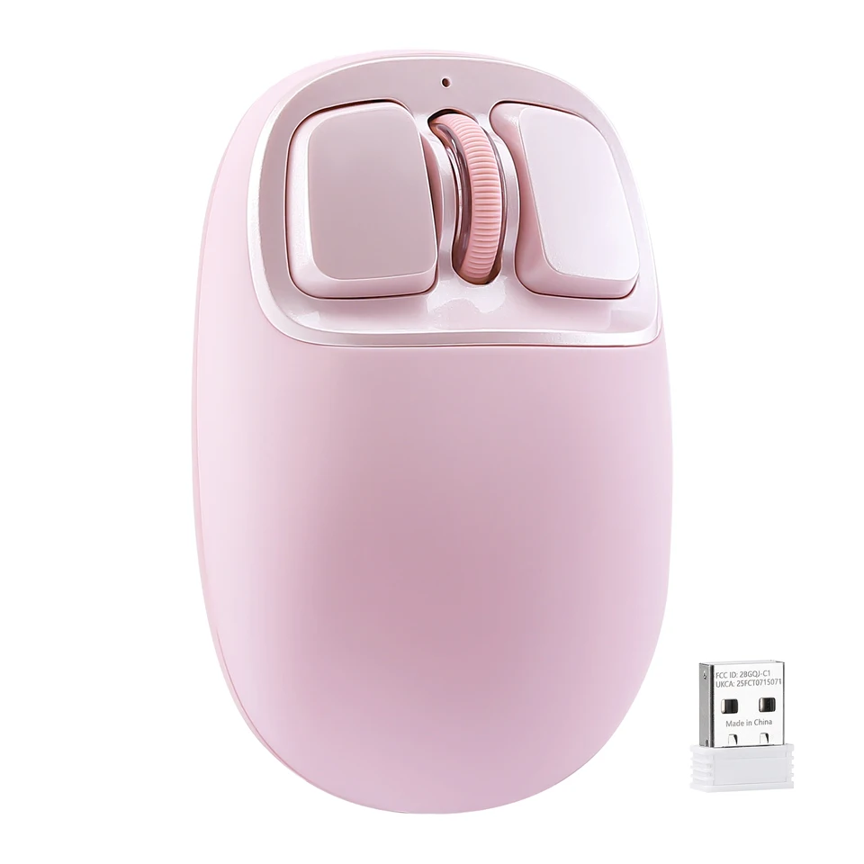 YUNZII C1 Mouse Wireless Silicone Senza Fil, 4800 DPI, Mouse Tri-Mode 2.4G/Bluetooth/Type-C, Mouse per Laptop, Mac, iPad, PC (Rosa YUNZII C1 Mouse Wireless Silicone Senza Fil, 4800 DPI, Mouse Tri-Mode 2.4G/Bluetooth/Type-C, Mouse per Laptop, Mac, iPad, PC (Rosa