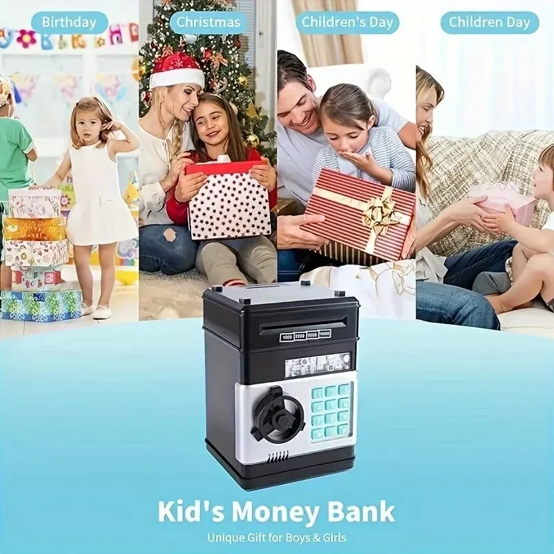 Hucha electrónica con contraseña, caja de seguridad, cajas de dinero para niños, monedas digitales, ahorro de efectivo, depósito seguro, máquina Atm, regalos para niños