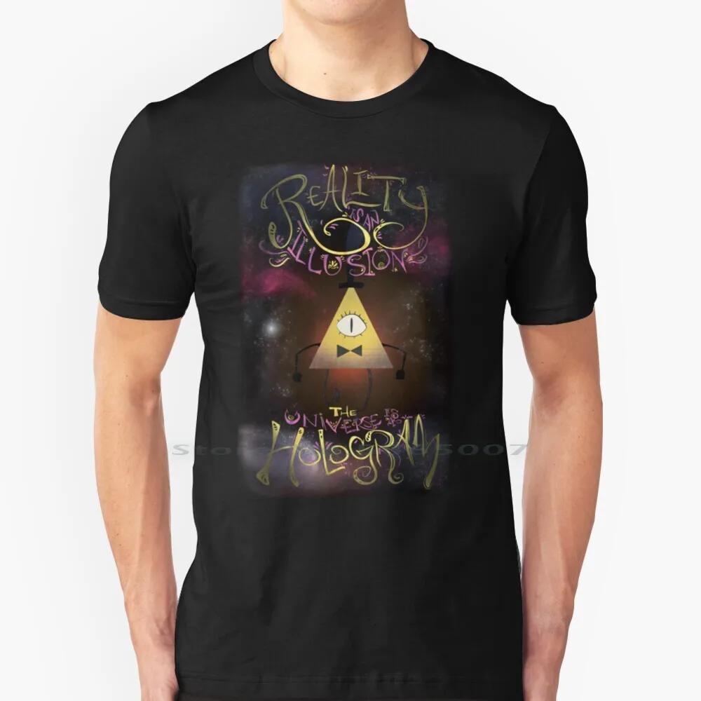 Reality Is An Illusion-Bill Cipher 100% Cotton T Shirt Bill Cipher Bill Cypher Reality Is An Illusion Holograph Soos Dipper