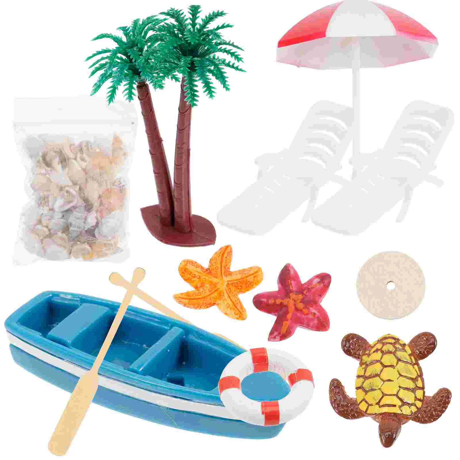 

Mini Toys House Beach Micro Summer Scene Decor Accessories Decorations Style Ornament Kids Pretend Play Child