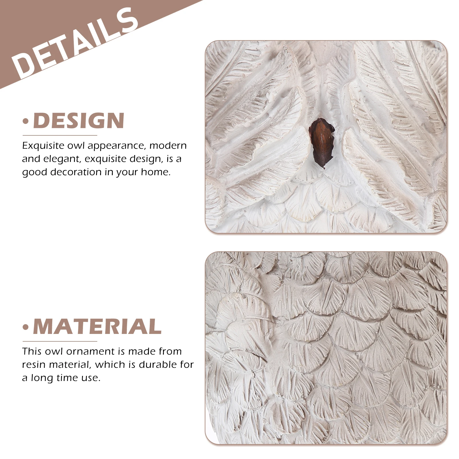 

Owl Statue Resin Craft Modern Elegant Tabletop Ornament for Indoor Outdoor Home Shop Restaurant Decoration Accessory