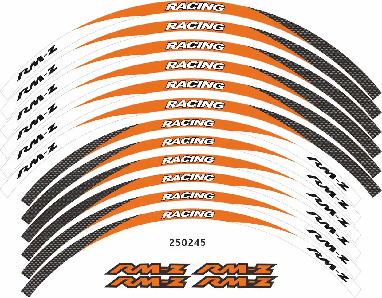 Motorcycle  tire inner ring reflective stripe stickers multicolor waterproof decals for SUZUKI RMZ 250 2004-2022