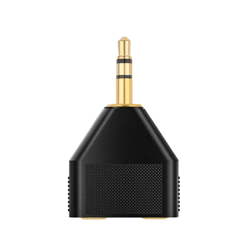 5/20PCS 3.5mm Stereo to 2-3.5mm Copper Gold Stereo 3.5mm 1 Male to Dual Female Jack Audio Y Splitter Headphone Adapter