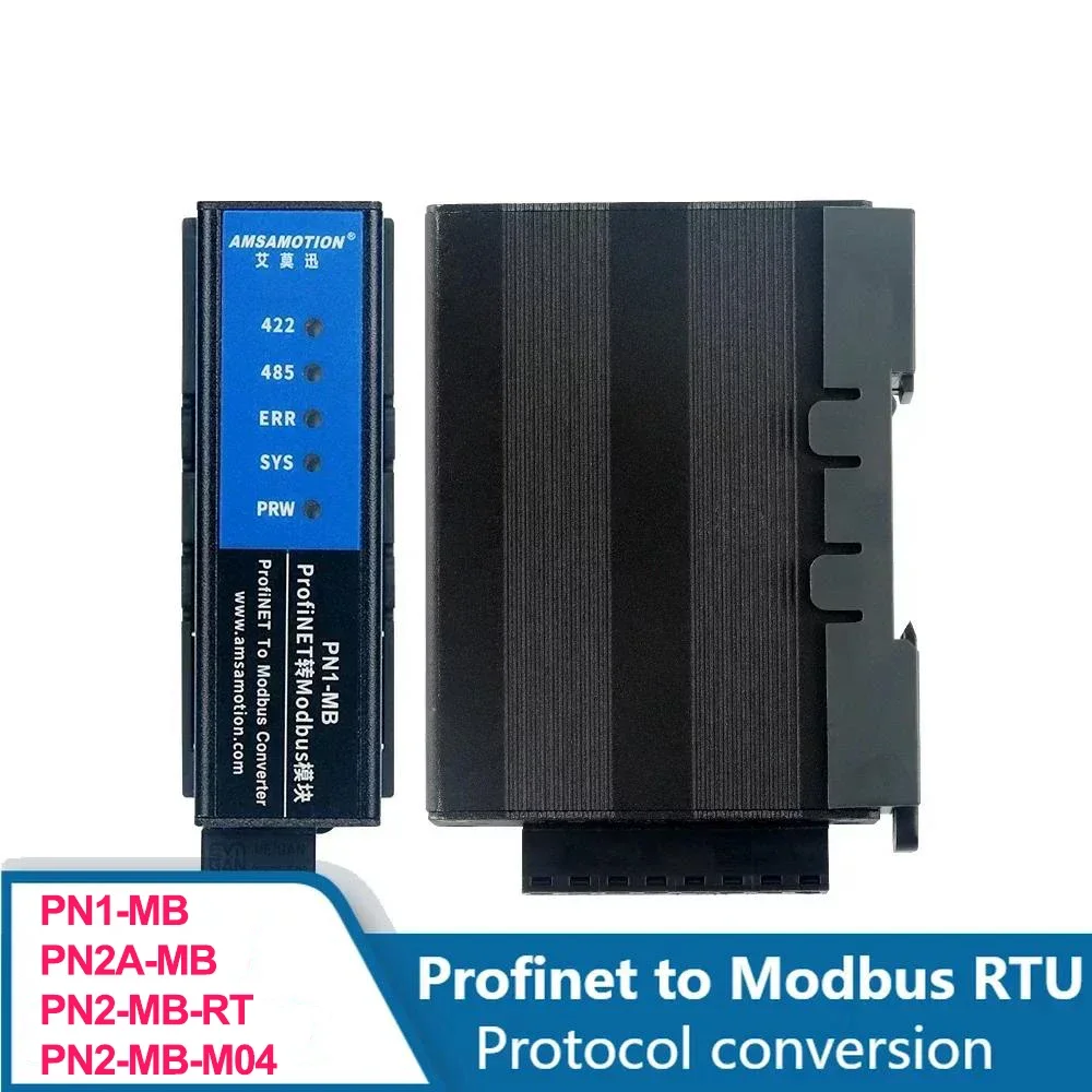 AMSAMOTION Profinet to Modbus RTU/TCP Protocol Converter Bus Module PN1-MB PN2A-MB Dual Ethernet Port IOT PN2-MB-M04/RT PN-MB