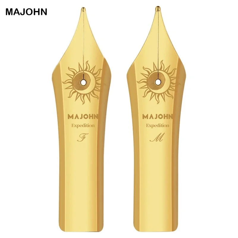 

MAJOHN Replacement Fountain Pen Nib 8# Nib Type 40 Large Gold-plated BOCK Silver Glossy F/M Nib Office for P139/P140 Stationery