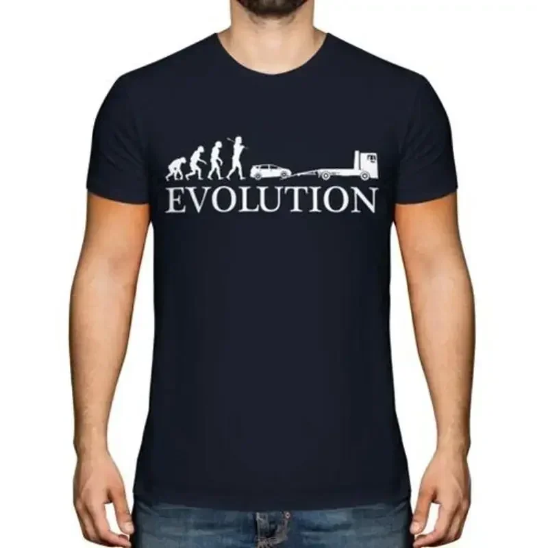 TOW TRUCK EVOLUTION OF MAN MENS T-SHIRT TEE TOP GIFT DRIVER LORRY