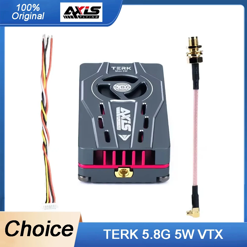

Axisflying TERK 5.8G 5W Analog VTX Power Heat Sink OSD Video Transmitter for FPV Freestyle RC Long Range Drone