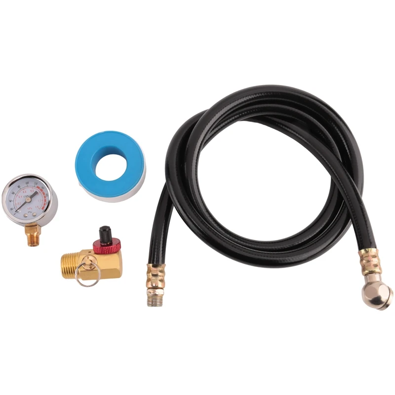 

Air Tank Valve Kit With Gauge,Come With 2 Inch Pressure Gauge 1/8 Inch NPT,4 Ft Air Hose 1/4 Inch Knob Air Tank Manifold