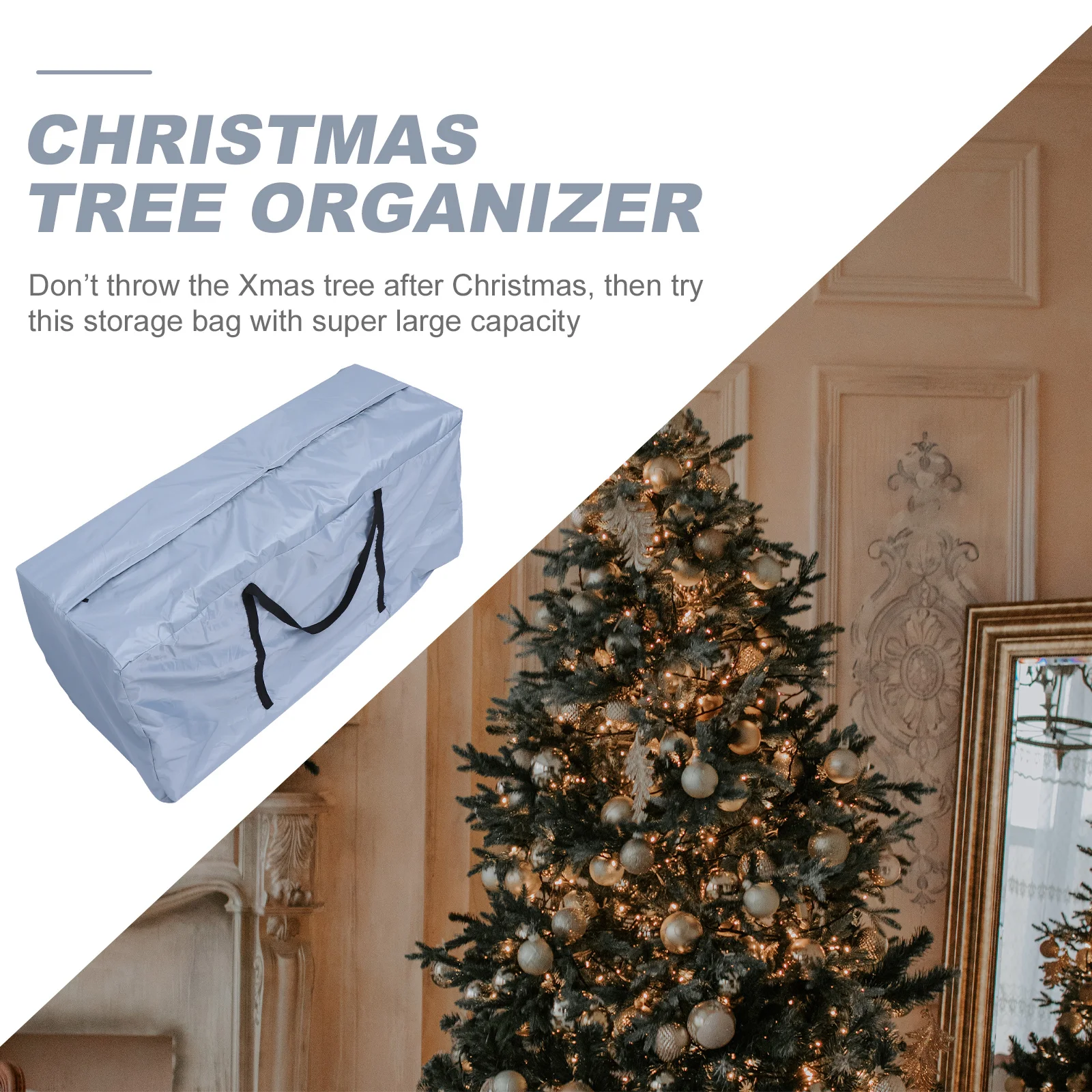 حاوية تخزين شجرة عيد الميلاد، سطح أملس، لمسة مريحة، لا يوجد خيط فضفاض، عرض جمالي، حقيبة كبيرة، حقيبة شجرة عيد الميلاد