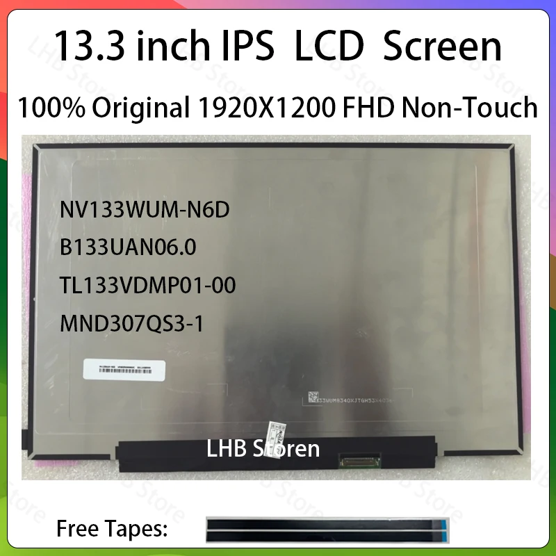

13.3 Inch LCD Screen NV133WUM-N6D B133UAN06.0 TL133VDMP01-00 MND307QS3-1 For Lenovo IdeaPad Slim 5 13ARP10 Display Matrix Panel