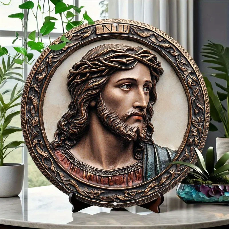 

Jesus-Inspired Round Aluminum Wall Art, Durable, Perfect for Home, Garage, Kitchen Decor | Ideal Gift for Dorms & Holidays