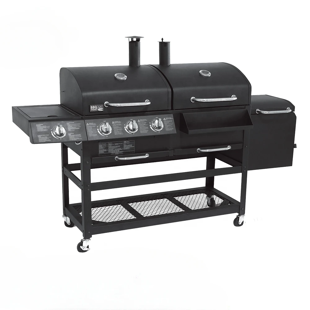 Outdoor Garden Large Gas And Charcoal Grill Combo Smokeless Barbecue BBq Commercial Grill