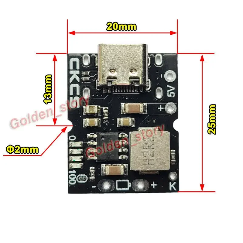 Mini 5V 2A Type-C USB Charger Module Adjustable Charging Board for 4.2V 4.35V 18650 Lithium Li-ion Battery DIY Power Bank