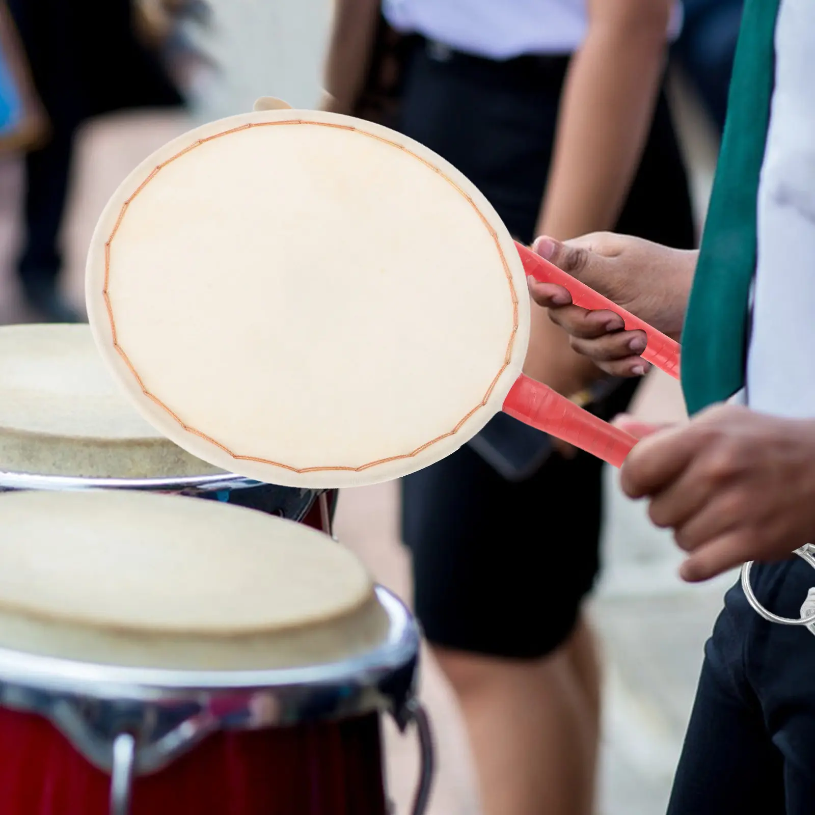 Hand Drum 20Cm White Surface DIY Painting Dance Folk Shows Traditional Handmade Quality Sound Chinese Style Manual Fan