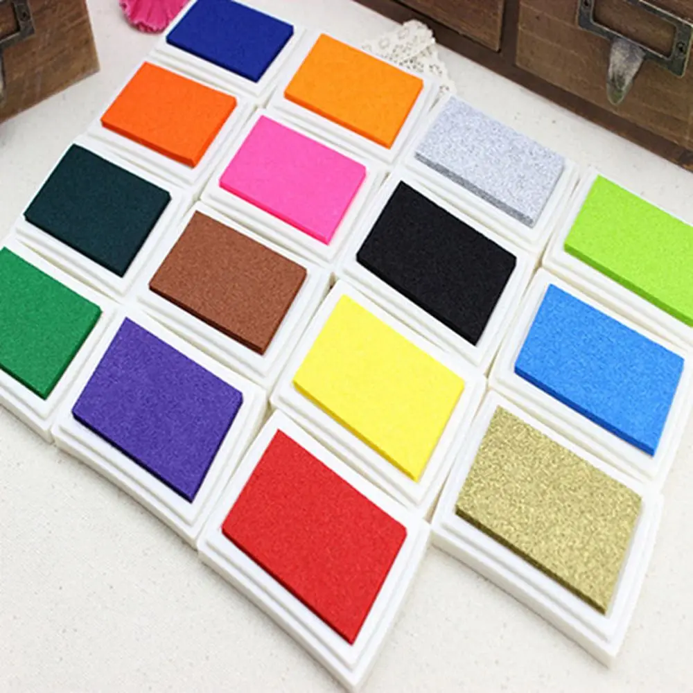 Chic Multi-color Label Ink Pad Oil Based Rubber Stamp Craft Fabric