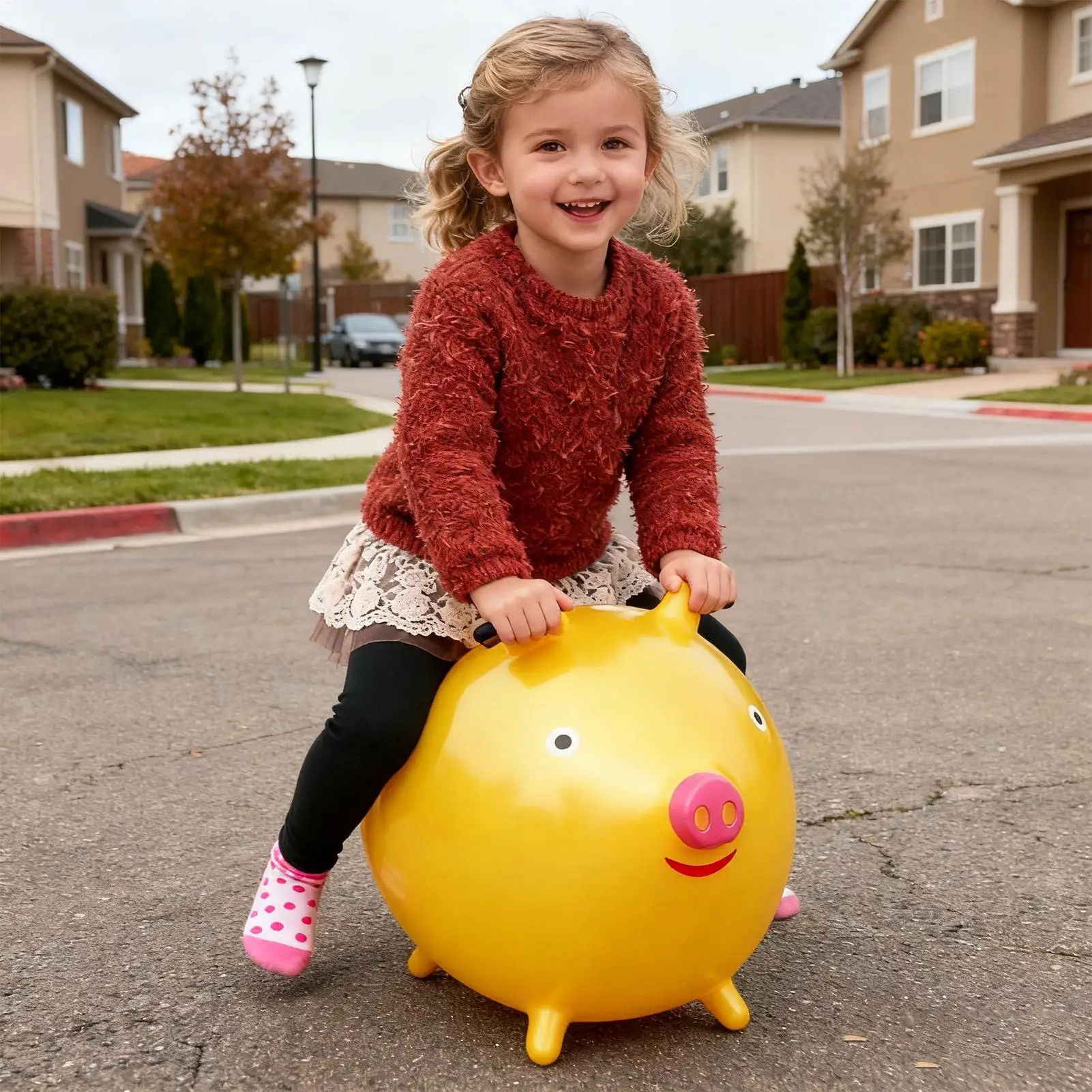 Bola quicando inflável passeio em brinquedo engrossado pvc dos desenhos animados animal orelha design equitação brinquedos de salto para crianças bebê jogar brinquedo