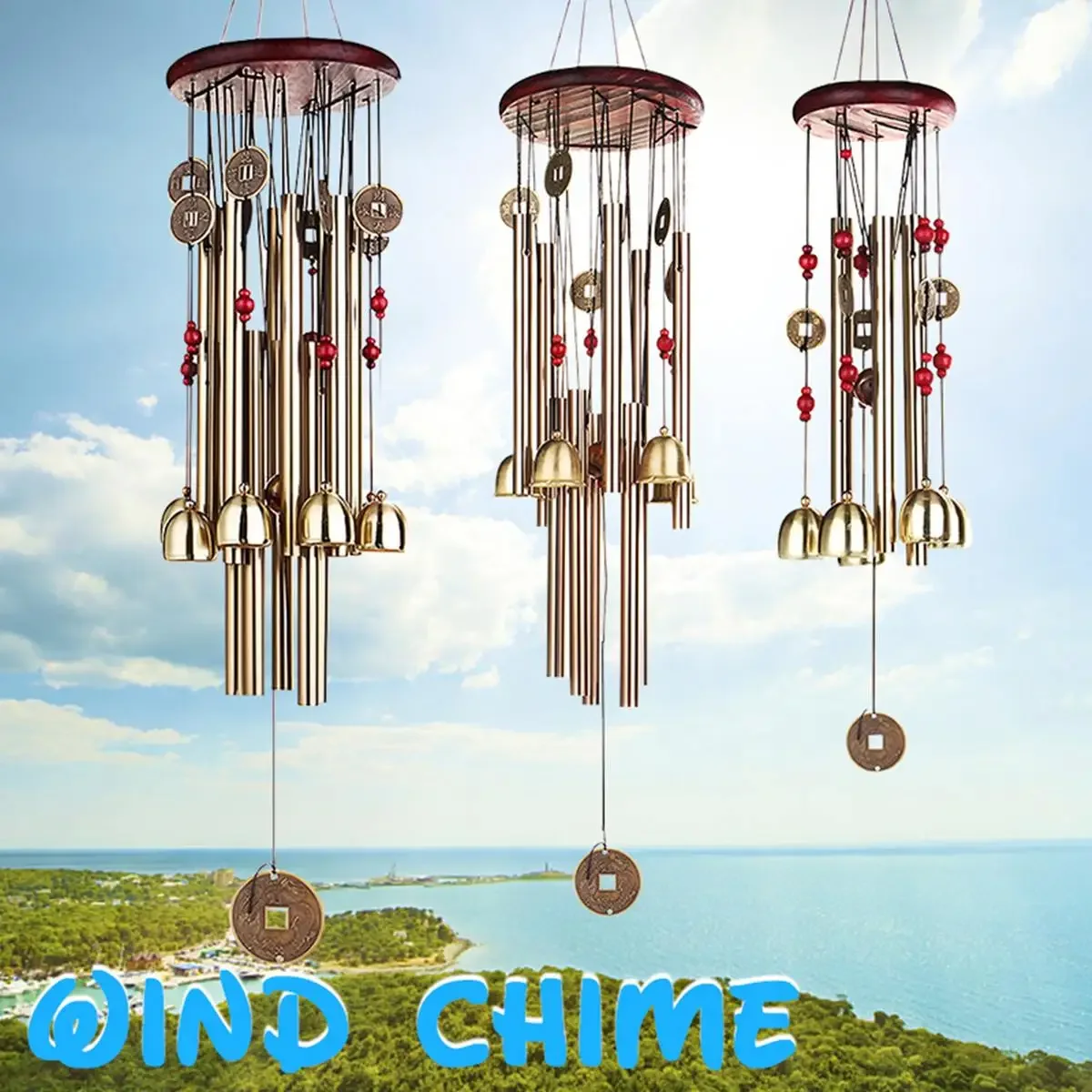 Copper 4/10/13 Tube Wind Chime Chapel Bells Wind Chimes Door Wall Hanging Ornament Home Garden Outdoor Decor Wind Chimes