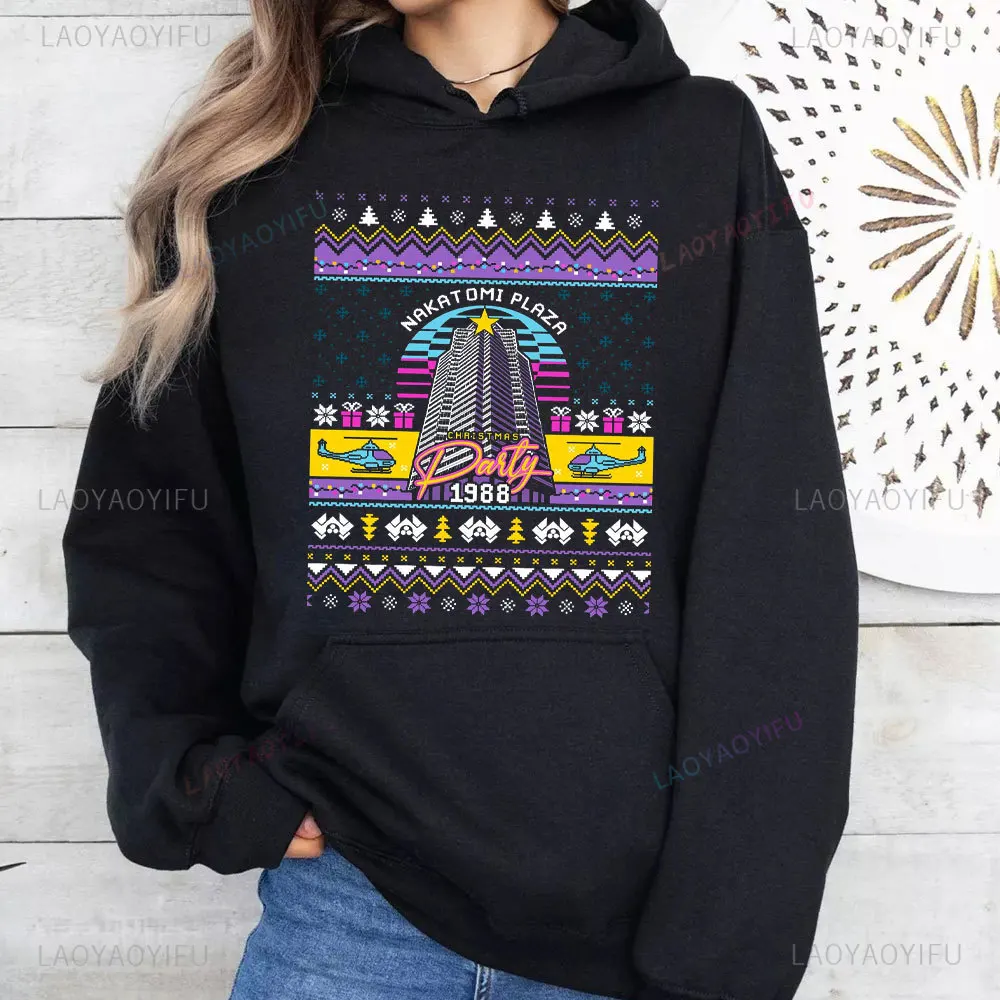 Die Hard Ugly Christmas Sweater Nakatomi Plaza Christmas Party 1988 Sweatshirt John McClane Ugly Hoodies Christmas Movie Tops