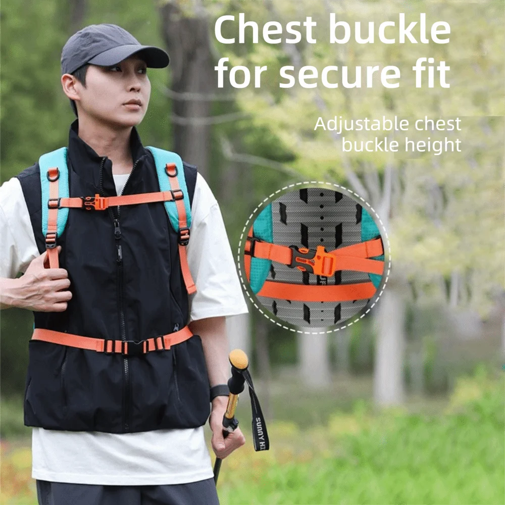 

Water Resistant Outdoor Hiking Backpack Lightweight Multi-Compartment Travel Daypack Reflective Camping Rucksack