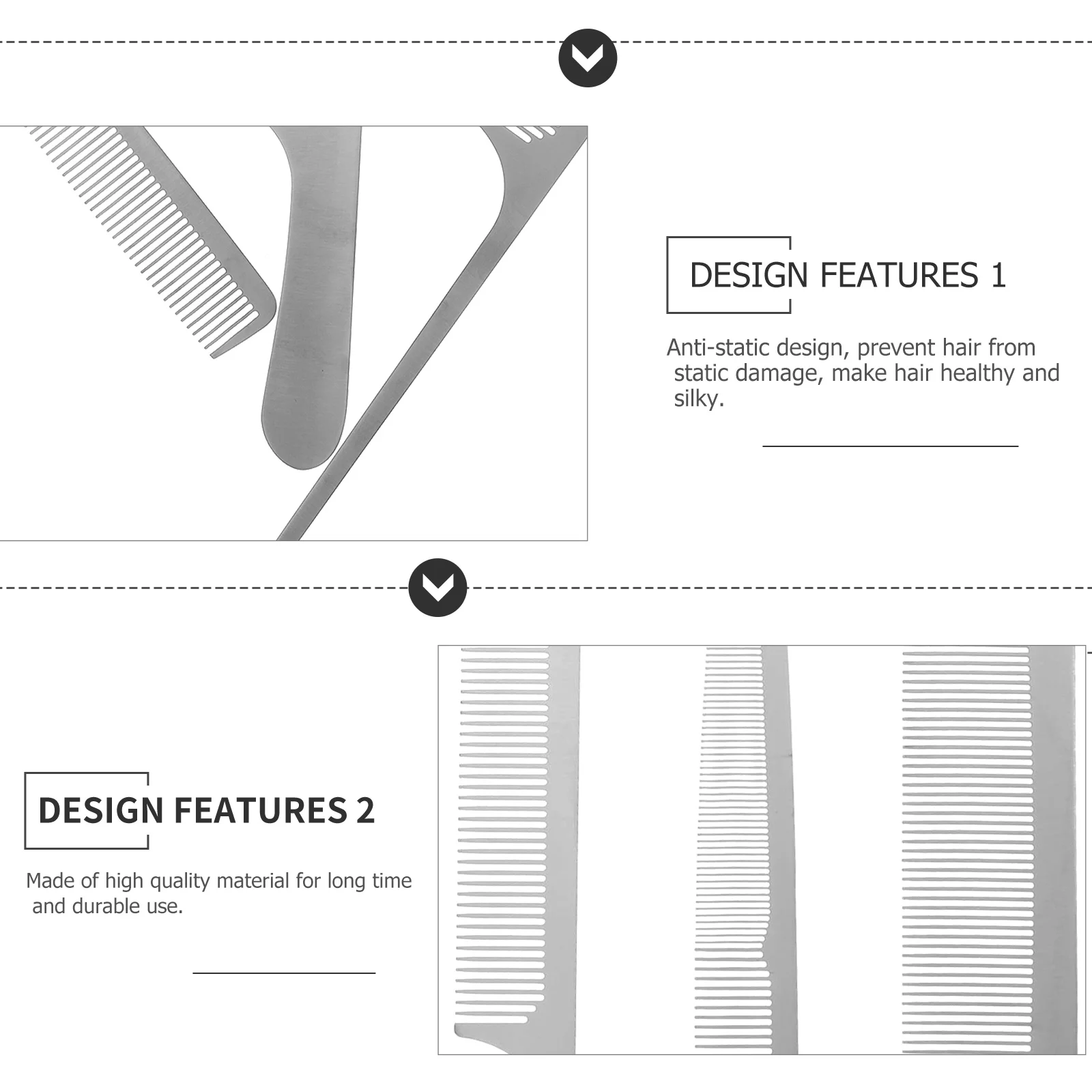 

3Pcs Strong Teeth Barber Comb Set Anti-Static Portable Hair Care Gift for Healthy Silky Hair Hairdressing Comb