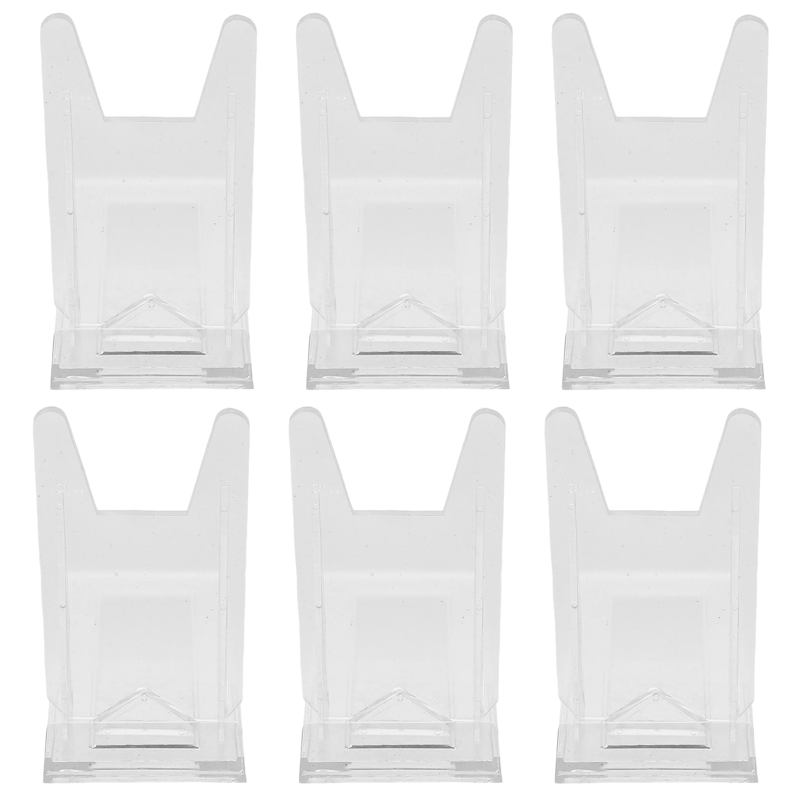 

6 Pieces Display Rack Acrylic Pedestal Clear Photo Plate Base Collectibles Shelf Bookstand Tabletop Stand Ornament
