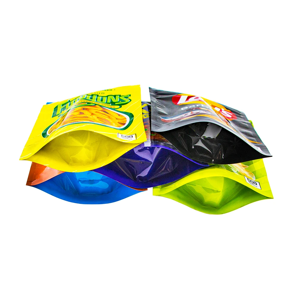 600mg Mylar Bags Empty Plastic Opp Pouches Smellproof Zipper Sealed Container Food Chips Storage Reusable Stands Up Packaging