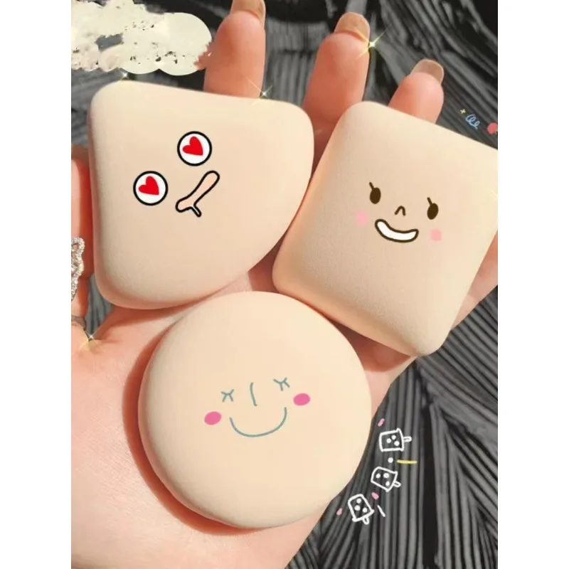 5 stuks ronde vierkante driehoekige vorm make-up spons bladerdeeg droog nat tweeërlei gebruik zacht suikerspin luchtkussen foundation poederdons