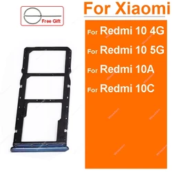 Sim Card Tray For Xiaomi Redmi 10X 10A 10C 4G 5G SIM Card Slot Sim Card Reader Holder Flex Ribbon Cable Repair Replacement Parts