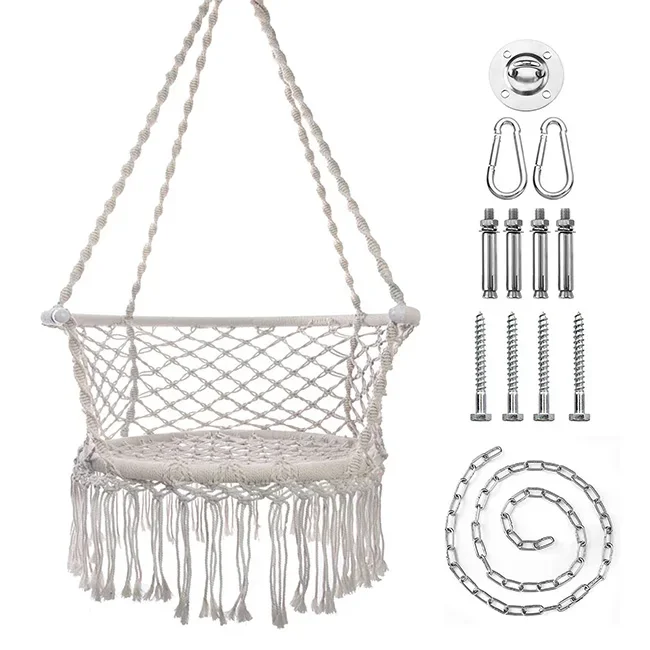 

Large Indoor Outdoor Hammocks Patio Garden Sofa Furniture Leisure Cotton Rope Swings Macrame Hanging Swing Chair Hammock