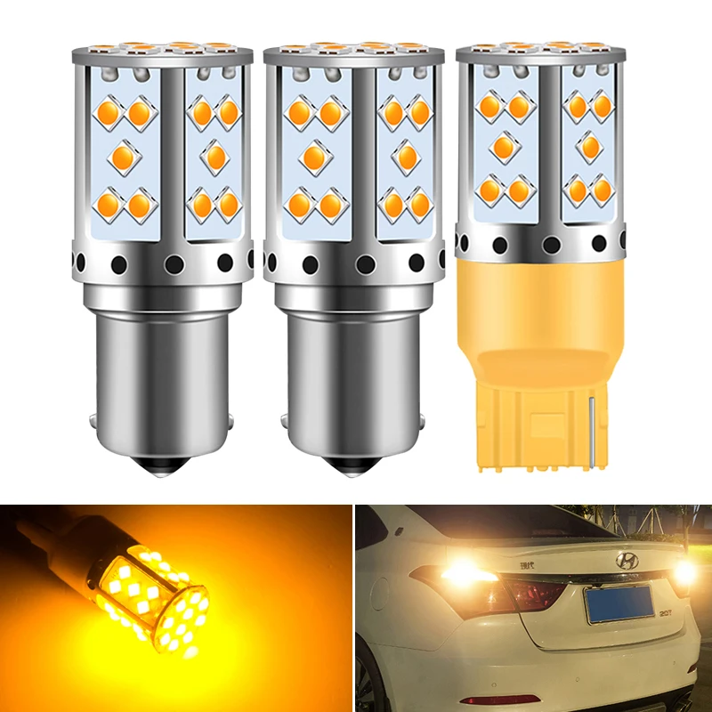 2pcs 1156 BAU15S PY21W 7507 LED Bulbs For Cars Turn Signal Lights Orange Amber Lighting T20 7440 WY21W P21W BA15S Reversing Lamp
