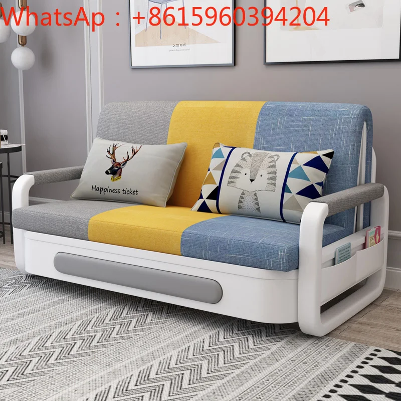 Folding sofabed multi-function telescopic dual-purpose push-pull bed living room  intelligent