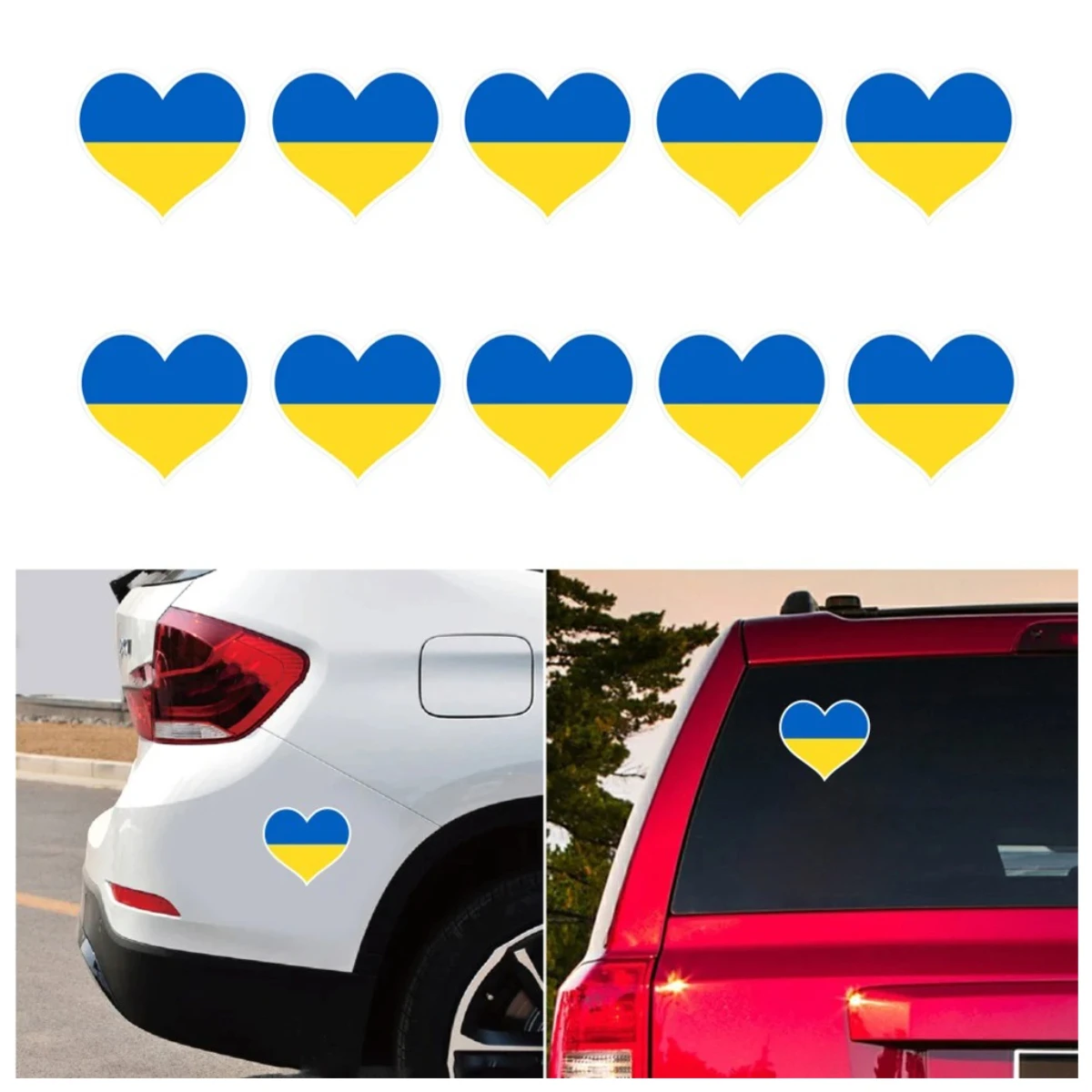 

Patriotic Heart Vinyl Car Stickers - Waterproof Durable Decals for Cars/Motorcycles - Ukrainian Pride Design