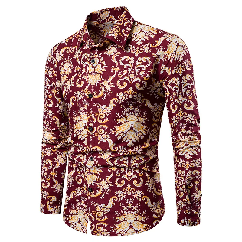 Large Size Ethnic Style Long-Sleeved Shirt Stand Collar Printed Cardigan Top Jacket Loose Fit Open Front