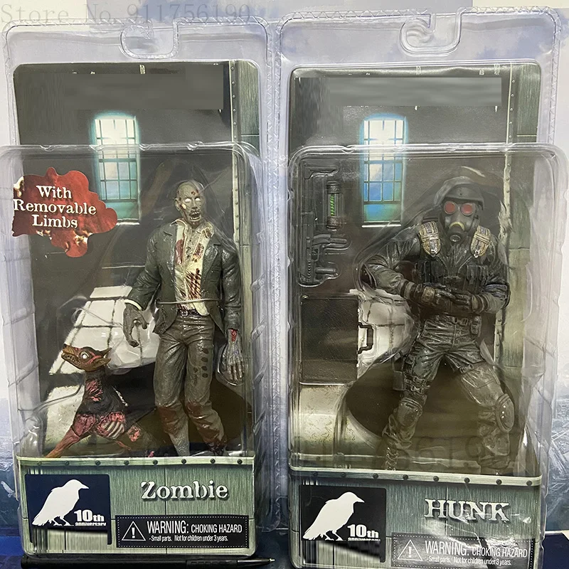 NECA Redfield Hunk Zombie Action Figure With Dog Licker And Walker Chris Redfield Biohazard Executioner Majini Model Toys