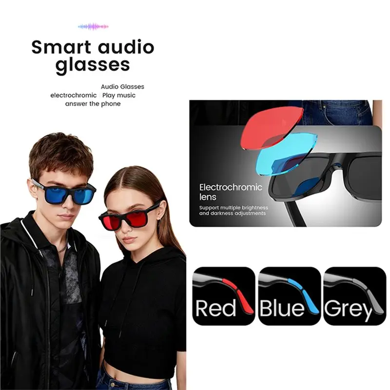 Y43A-AI Smart Audio Glasses Touch To Color Changing IP65 AI Translation Sunglasses Noise-Reducing HD Call Music Play