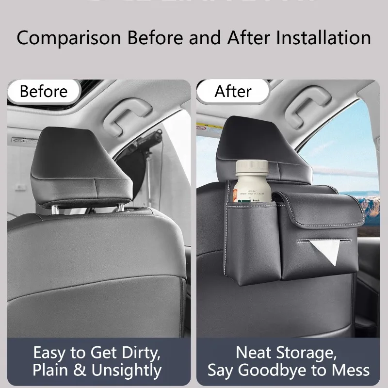For Toyota RAV4/Wildlander Car Hanging Tissue Box Seat Back Napkin Holder Paper Storage Bag Auto Interior Organizer Mod Parts
