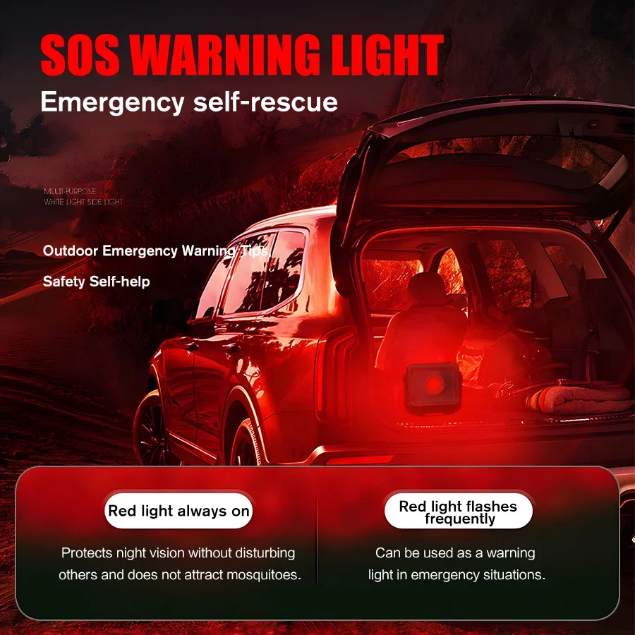 2024 جديد قوي LED مصباح التخييم 6000mAh قابلة للشحن يده ضوء العمل لانهائي يعتم في الهواء الطلق فانوس طوارئ محمول #3