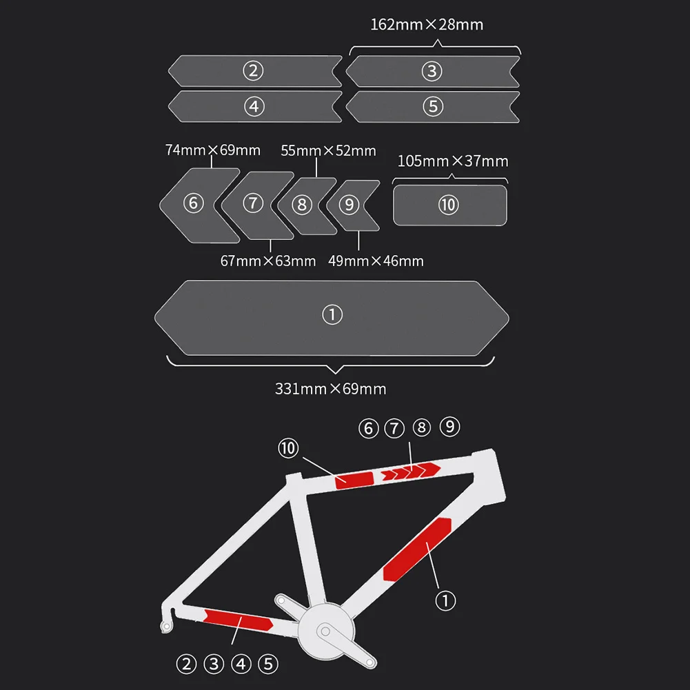 Bicycle Mountain Bike Frame Protective Film Anti-scratch And Anti-collision Sticker Wear-resistant Thickened Transparent Three-d