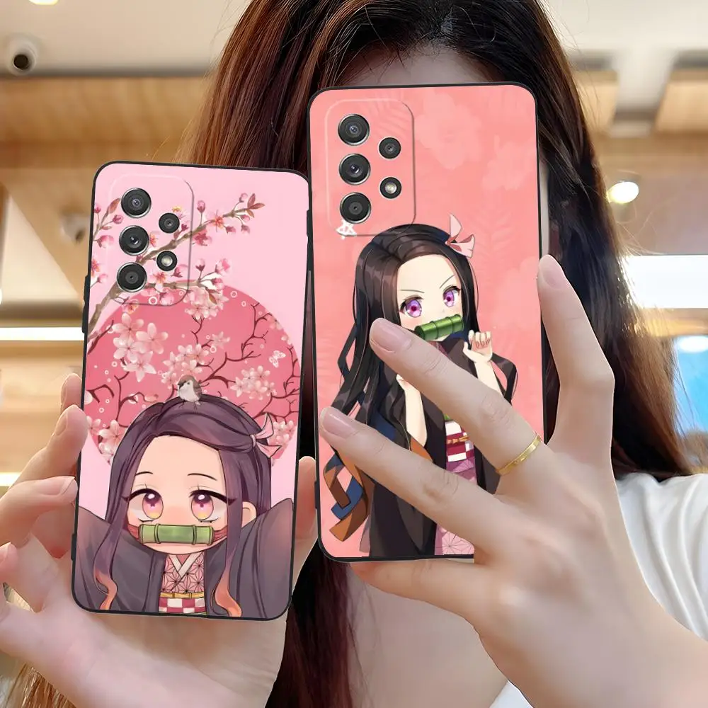 

Чехол для телефона Demon Slayer Nezuko для Samsung Galaxy A73 72 71 70 56 55 54 53 52 36 35 34 23 16 15 5G с цветной печатью, красивый чехол