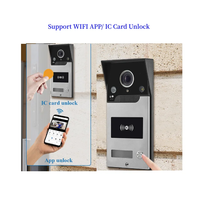 

Tuya Wi-Fi видеодомофон 1080P HD видеокамера 120-градусный широкоугольный RFID инфракрасный ночной вид NFC IP дверной звонок