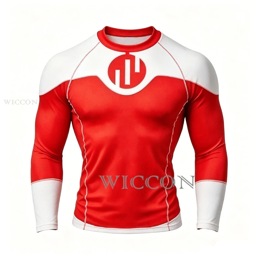 adult 코스프레 의상Halloween Plus Size Invincible Superhero Cosplay Long Short Sleeves Shirts Mark Grayson Omni-man view 3
